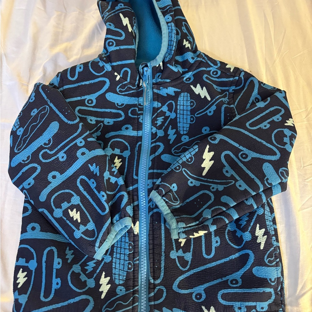 Blue and Black Skateboard Pattern Hoodie